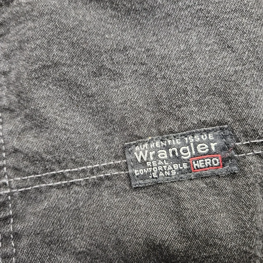 Wrangler Hero Carpenter Jeans Mens 30x32 Black Faded Relaxed Grunge Punk